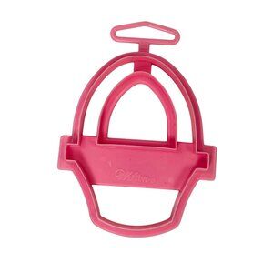 Wilton 1993 Easter Egg Basket Pink Cookie Cutter 4" Vintage